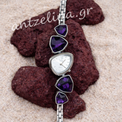 Ρολόι Βραχιόλι Λιλά Διαμαντάκια