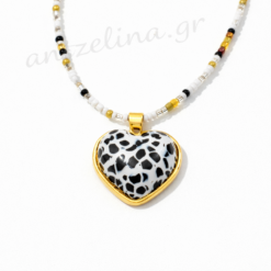 Κολιέ Καρδιά Άσπρη Animal